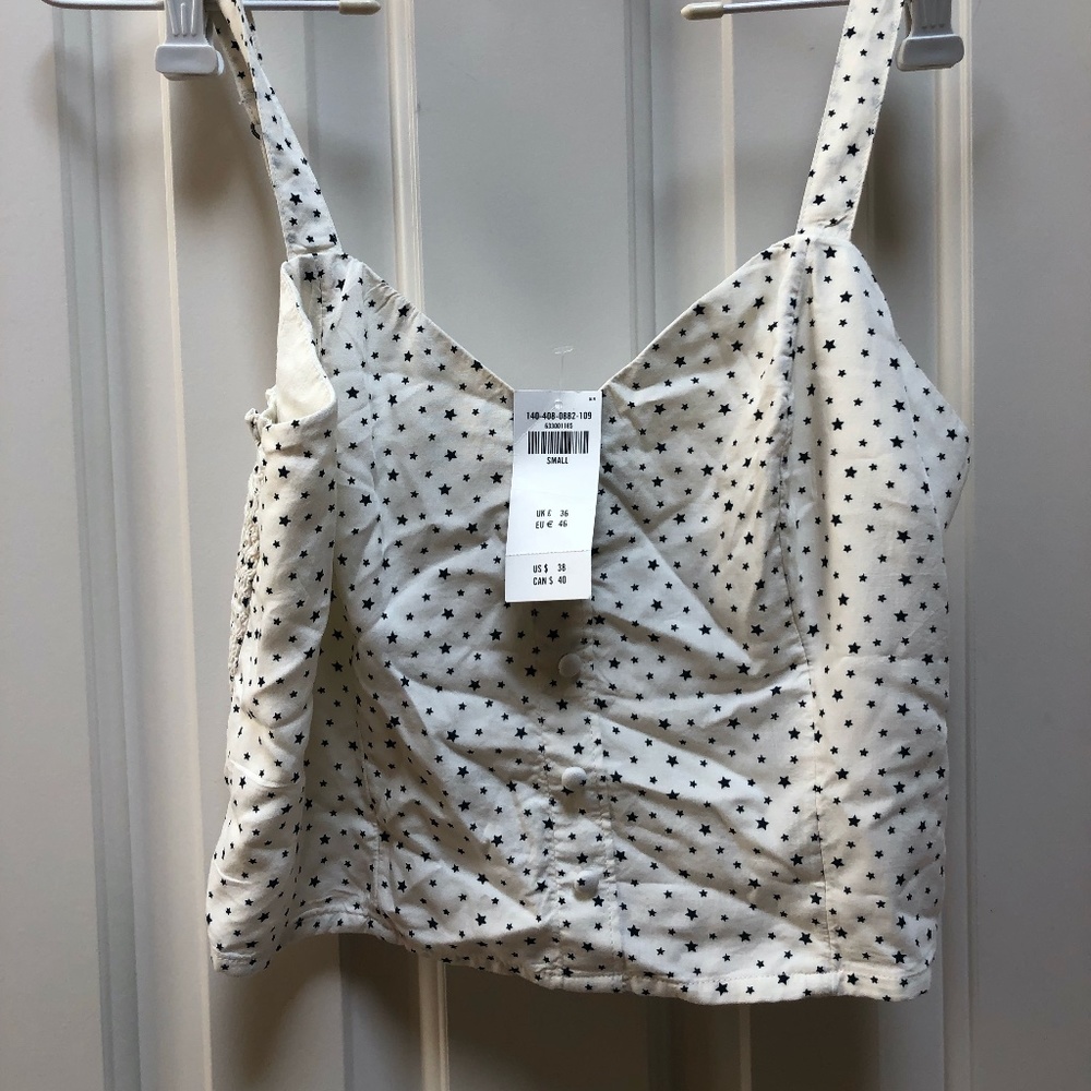NWT Abercrombie & Fitch star pattern crop tank top